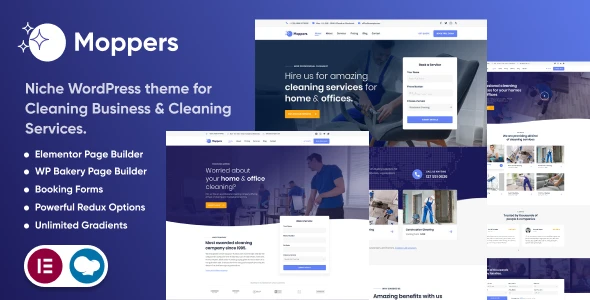 Moppers – Cleaning Company and Services WordPress Theme