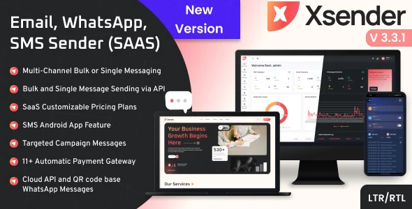 XSender – Bulk Email, SMS and WhatsApp Messaging Application [SAAS]