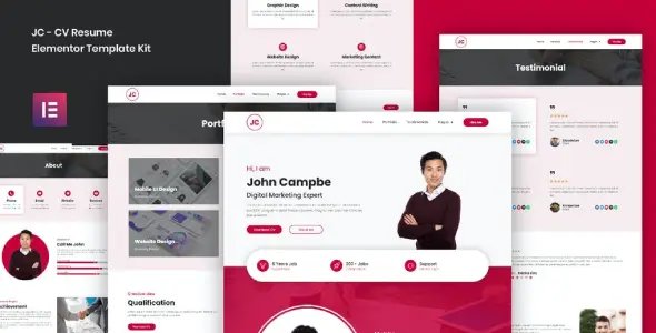 JC – CV Resume Elementor Template Kit