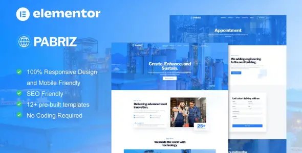 Pabrica – Engineering & Industrial Service Elementor Template Kit