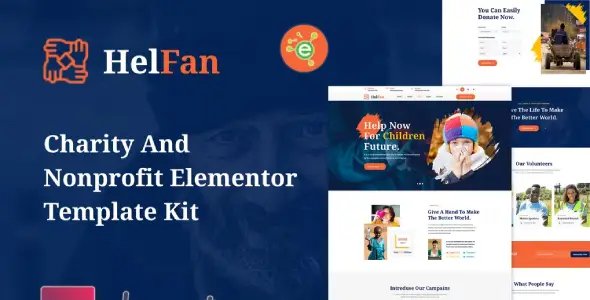 HelFan – Charity and Nonprofit Elementor Template Kit